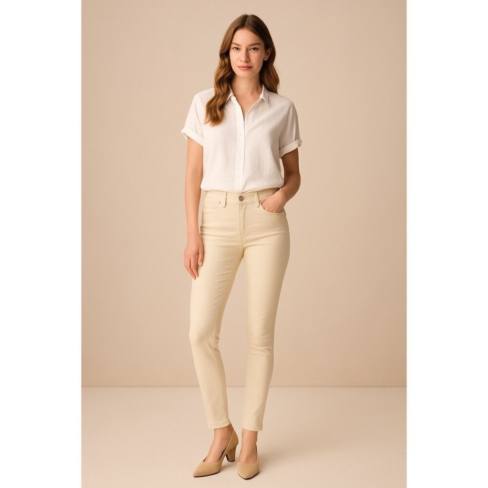 Hudson Tally Skinny Jeans Cream Beige Size 24
